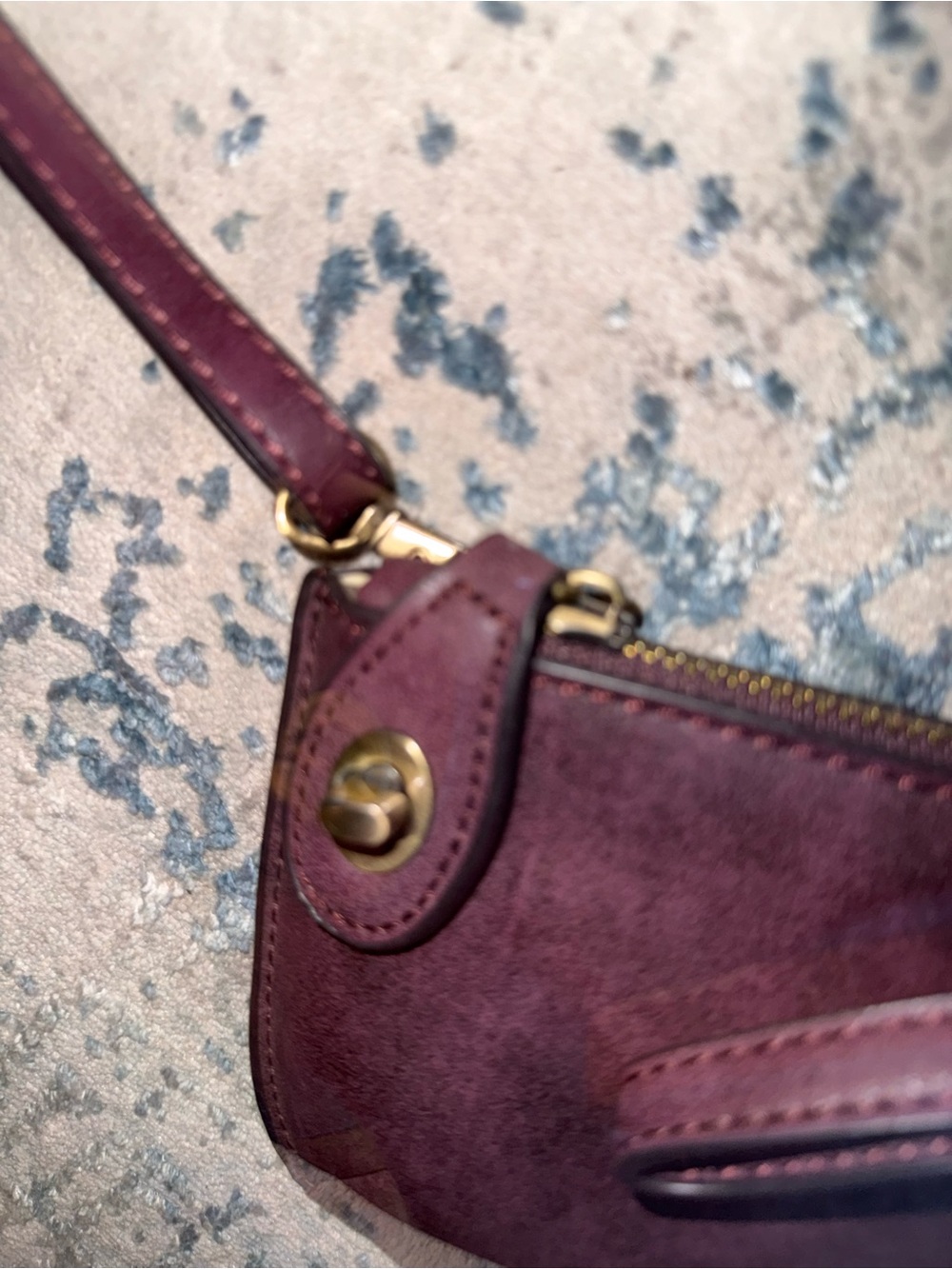 JoJo Maman Bebe Leather Crossbody in Burgundy - Picture 4 of 7